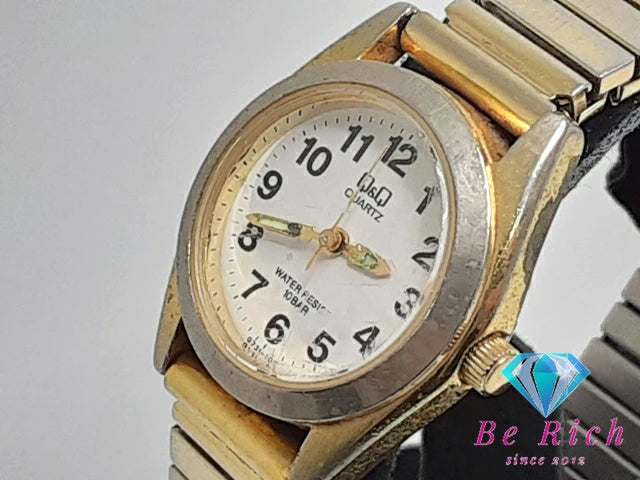 シチズン CITIZEN Q&Q レディース 腕時計 白 ホワイト ゴールド SS GP アナログ クォーツ QZ ウォッチ 【中古】【送料無料】 ht4865