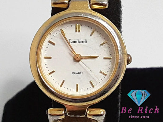 ロンバルディ Lombardi レディース 腕時計 白 ホワイト ゴールド SS ブレス アナログ クォーツ QZ ウォッチ  【中古】【送料無料】 ht4866