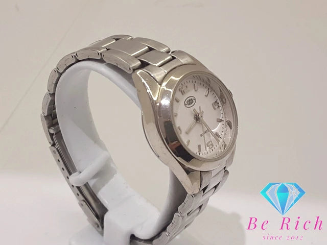 タイム エンジン TIME ENGINE レディース腕時計 TM-107L 白 ホワイト シルバー SS アナログ QZ クォーツ ウォッチ   【中古】【送料無料】 ht4961