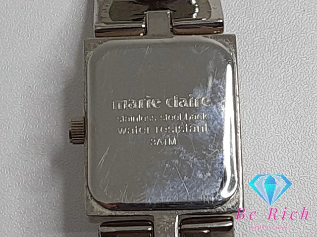 マリクレール marie claire レディース 腕時計 スクエア ピンク シルバー SS ブレス アナログ クォーツ QZ ウォッチ バングル  【中古】 【送料無料】 ht4971