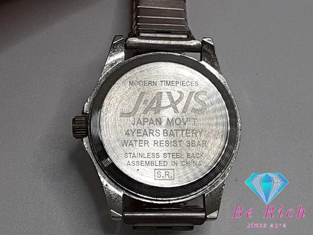 ジェイアクシス J-AXIS スクリプト レディース 腕時計 黒 ブラック シルバー SS ブレス アナログ クォーツ QZ ウォッチ SCRIPT   【中古】【送料無料】 ht4973