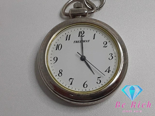 シチズン CITIZEN Q&Q フリーウェイ ポケットウォッチ AA92-4431 懐中時計 キーホルダー 白 ホワイト シルバー SS アナログ クォーツ QZ ウォッチ チャーム FREE WAY 【中古】【送料無料】 ht4991