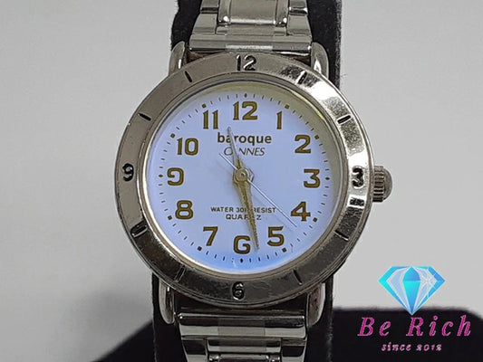 バロック Baroque レディース 腕時計 水色 ライト ブルー シルバー SS ブレス アナログ クォーツ QZ ウォッチ 【中古】【送料無料】 ht4996