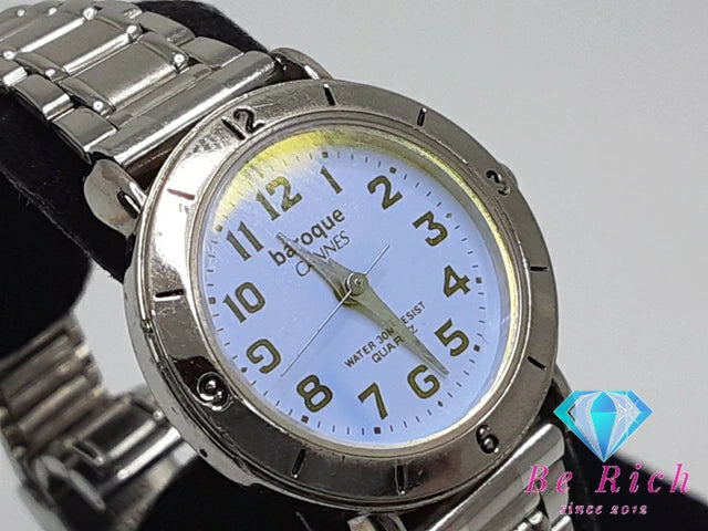 バロック Baroque レディース 腕時計 水色 ライト ブルー シルバー SS ブレス アナログ クォーツ QZ ウォッチ 【中古】【送料無料】 ht4996