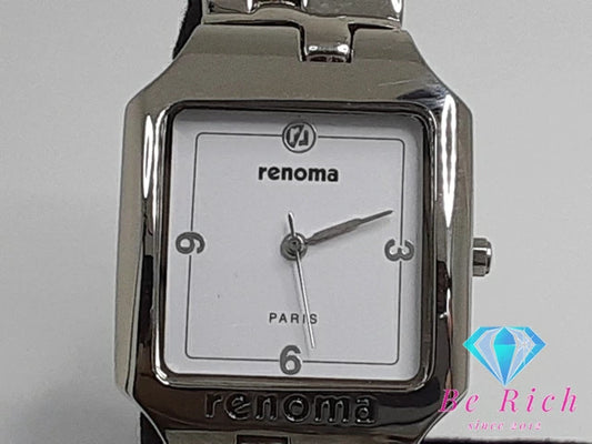 レノマ renoma メンズ 腕時計 K253M スクエア 白 ホワイト シルバー SS ブレス ロゴ アナログ クォーツ QZ  ウォッチ 【中古】【送料無料】 ht4997