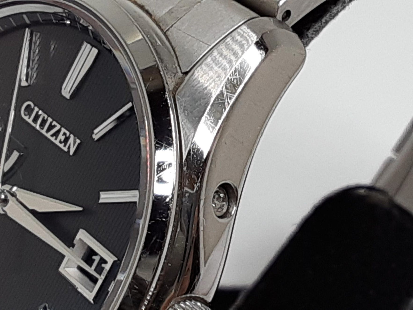 ザ シチズン The CITIZEN エコ ドライブ メンズ 腕時計 デイト AQ1020-51A A010-T018963 黒 ブラック シルバー パワーリザーブ チタニウム チタン アナログ ソーラー クォーツ QZ ウォッチ 【中古】【送料無料】 ht5009