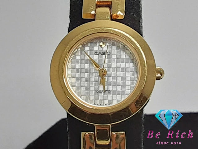 カシオ CASIO レディース 腕時計 LTP-2025 シルバー ゴールド SS ブレス アナログ クォーツ QZ ウォッチ バングル  【中古】【送料無料】ht5012