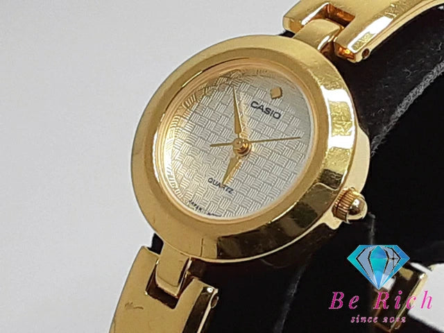 カシオ CASIO レディース 腕時計 LTP-2025 シルバー ゴールド SS ブレス アナログ クォーツ QZ ウォッチ バングル  【中古】【送料無料】ht5012