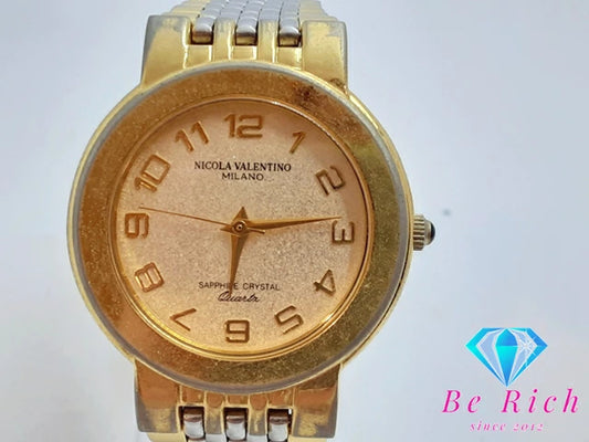 ニコラ バレンチノ nicola valentino メンズ 腕時計 NVG-805 ゴールド 文字盤 GP ( メッキ ) ブレス ロゴ アナログ クォーツ QZ ウォッチ 【中古】【送料無料】 ht5015