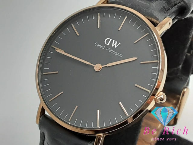 ダニエル ウェリントン Daniel Wellington クラシック 腕時計 B36R13 黒 ブラック SS レザー クォーツ ウォッチ DW 【中古】【送料無料】 ht5052