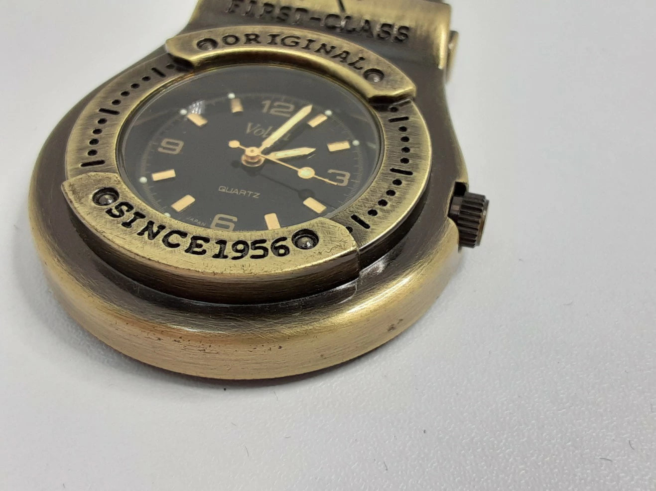 ボルガ Volga キーホルダー ポケットウォッチ 黒 ブラック カーキ QZ クォーツ アナログ ウォッチ アウトドア 懐中時計 【中古】【送料無料】 ht5069