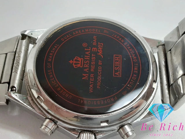 マーシャル MARSHAL 電波 メンズ 腕時計 A.S.18.H 白 ホワイト シルバー SS アナログ クォーツ QZ ウォッチ 【中古】【送料無料】 ht5070