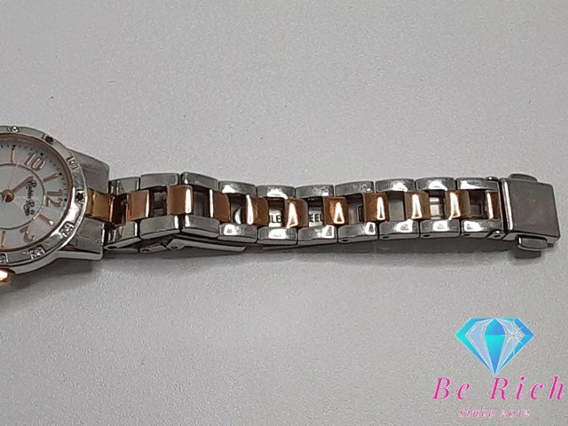 ルビンローザ Rubin Rosa ソーラー レディース 腕時計 R009-SOLTWH 白 ホワイト コンビ SS ロゴ アナログ クォーツ QZ ウォッチ  【中古】【送料無料】 ht5084