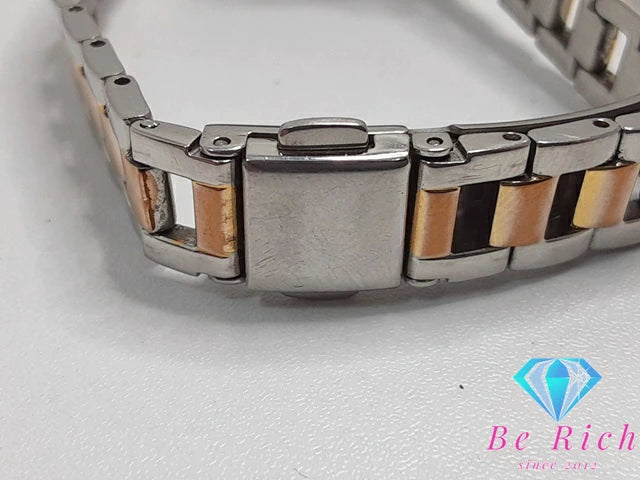 ルビンローザ Rubin Rosa ソーラー レディース 腕時計 R009-SOLTWH 白 ホワイト コンビ SS ロゴ アナログ クォーツ QZ ウォッチ  【中古】【送料無料】 ht5084