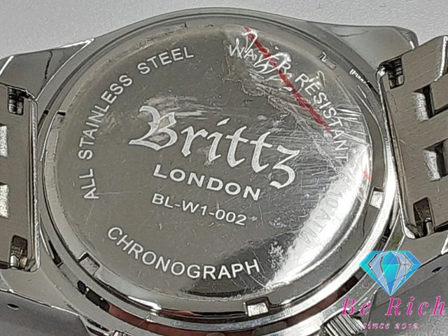 Brittz クロノグラフ メンズ 腕時計 デイト BL-W1-002 白 ホワイト シルバー SS ブレス アナログ クォーツ QZ ウォッチ   【中古】【送料無料】 ht5114