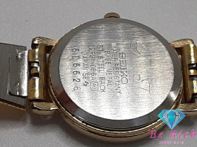 セイコー SEIKO アベニュー レディース 腕時計 2P21-0B64 黒 ブラック ゴールド SS GP アナログ クォーツ QZ ウォッチ Avenue  【中古】【送料無料】 ht5120