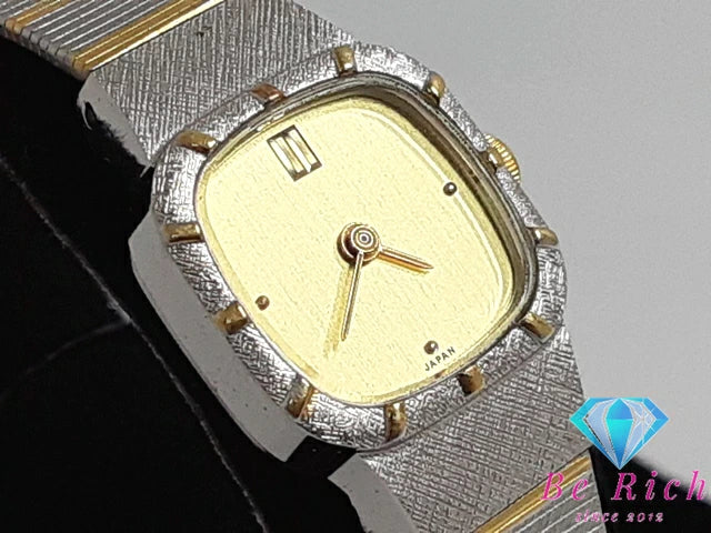 メナード イルネージュ MENARD ILLNEIGE レディース 腕時計 ゴールド シルバー SS アナログ クォーツ QZ ウォッチ 【中古】【送料無料】 ht5127