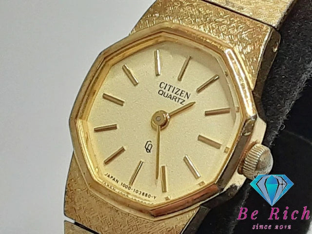 シチズン CITIZEN レディース 腕時計 4-102398 ゴールド SS GP アナログ クォーツ QZ ウォッチ 【中古】【送料無料】 ht5129