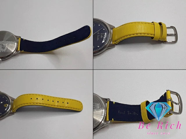 ポールスミス Paul Smith ザ シティ メンズ 腕時計 デイト 2510-S092485 ネイビー イエロー 紺 黄 SS レザー ブレス アナログ クォーツ QZ ウォッチ THE CITY 【中古】【送料無料】 ht5184