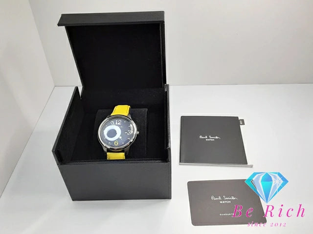 ポールスミス Paul Smith ザ シティ メンズ 腕時計 デイト 2510-S092485 ネイビー イエロー 紺 黄 SS レザー ブレス アナログ クォーツ QZ ウォッチ THE CITY 【中古】【送料無料】 ht5184