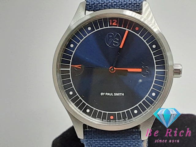 ポールスミス Paul Smith メンズ 腕時計 1032-R00790 ネイビー 紺 SS キャンバス ブレス アナログ クォーツ QZ ウォッチ  【中古】【送料無料】 ht5185
