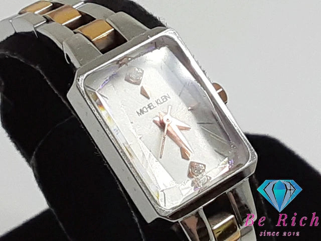 ミッシェル クラン MICHEL KLEIN レディース 腕時計 1N01-K995 白 ホワイト シルバー ゴールド SS ブレス アナログ クォーツ QZ ウォッチ 【中古】【送料無料】 ht5244