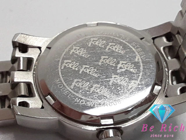 フォリフォリ Folli Follie レディース 腕時計 WF7A008 ピンク シルバー SS ラインストーン アナログ クォーツ QZ ウォッチ 【中古】【送料無料】 ht5265