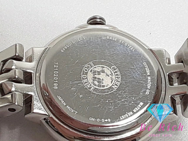 シチズン CITIZEN エコドライブ ダイヤ ベゼル レディース 腕時計 E031-S105846 グレー シルバー SS ブレス アナログ QZ クォーツ ウォッチ ソーラー  【中古】【送料無料】 ht5268
