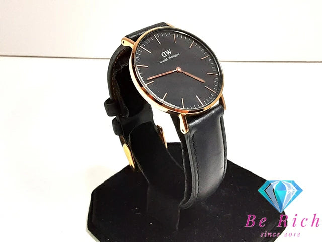 ダニエル ウェリントン Daniel Wellington クラシック シェフィールド ブラック レディース 腕時計 DW00100139 SS レザー アナログ クォーツ QZ ウォッチ DW CLASSIC SHEFFIELD BLACK 【中古】【送料無料】 ht5278