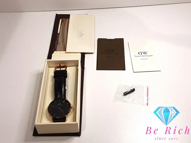 ダニエル ウェリントン Daniel Wellington クラシック シェフィールド ブラック レディース 腕時計 DW00100139 SS レザー アナログ クォーツ QZ ウォッチ DW CLASSIC SHEFFIELD BLACK 【中古】【送料無料】 ht5278