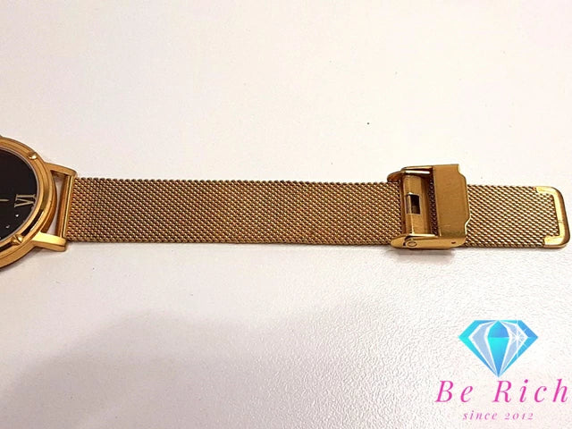 モーブッサン MAUBOUSSIN ルヴァンディカシオン 33mm 腕時計 9476103-700 13P ダイヤ 黒 ブラック ゴールド SS GP メッシュ ブレス アナログ クォーツ QZ ウォッチ ボーイズ REVENDICATION 【中古】【送料無料】 ht5299