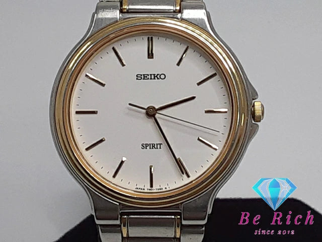 セイコー SEIKO スピリット メンズ 腕時計 7N01-7070 アイボリー シルバー SS ブレス アナログ クォーツ QZ ウォッチ SPIRIT 【中古】【送料無料】 ht5301