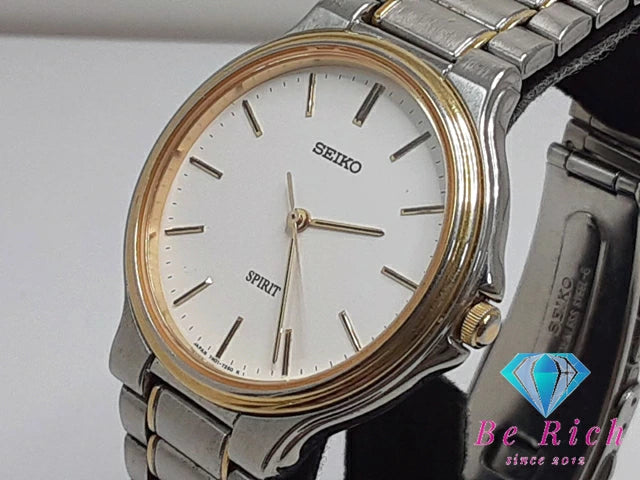 セイコー SEIKO スピリット メンズ 腕時計 7N01-7070 アイボリー シルバー SS ブレス アナログ クォーツ QZ ウォッチ SPIRIT 【中古】【送料無料】 ht5301