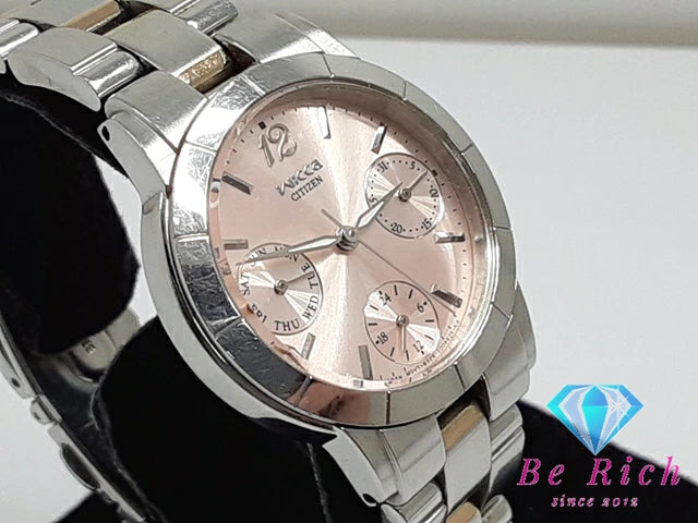 シチズン CITIZEN ウィッカ Wicca レディース 腕時計 デイデイト 6329-SO04942 ピンク シルバー ゴールド SS ブレス アナログ クォーツ QZ ウォッチ 【中古】【送料無料】 ht5312