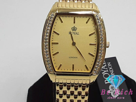 ロイヤル ロンドン ROYAL LONDON メンズ 腕時計 RL4559 トノー ゴールド ラインストーン SS GP ブレス アナログ クオーツ QZ ウォッチ  【中古】【送料無料】 ht5317