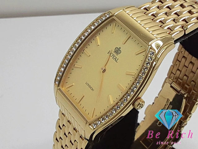 ロイヤル ロンドン ROYAL LONDON メンズ 腕時計 RL4559 トノー ゴールド ラインストーン SS GP ブレス アナログ クオーツ QZ ウォッチ  【中古】【送料無料】 ht5317