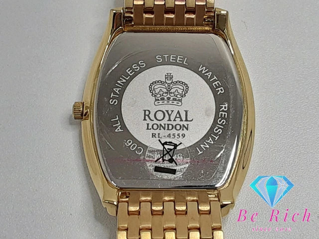 ロイヤル ロンドン ROYAL LONDON メンズ 腕時計 RL4559 トノー ゴールド ラインストーン SS GP ブレス アナログ クオーツ QZ ウォッチ  【中古】【送料無料】 ht5317