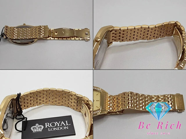 ロイヤル ロンドン ROYAL LONDON メンズ 腕時計 RL4559 トノー ゴールド ラインストーン SS GP ブレス アナログ クオーツ QZ ウォッチ  【中古】【送料無料】 ht5317