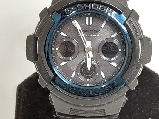 カシオ CASIO G-SHOCK メンズ 腕時計 AWG-M100A タフ ソーラー 黒 ブラック 樹脂 ブレス クォーツ QZ スタンダード ジーショック 【中古】【送料無料】ht5333