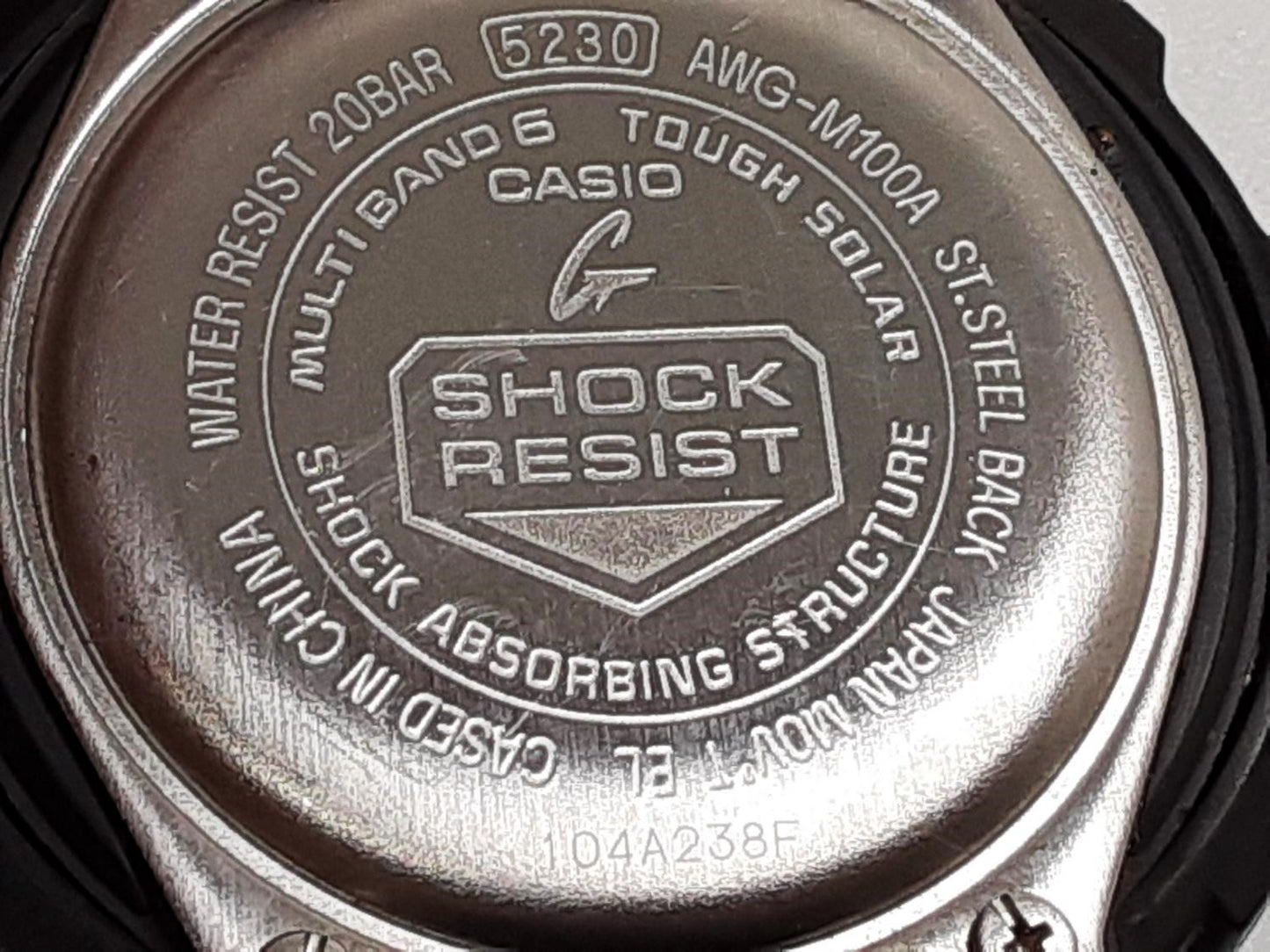 カシオ CASIO G-SHOCK メンズ 腕時計 AWG-M100A タフ ソーラー 黒 ブラック 樹脂 ブレス クォーツ QZ スタンダード ジーショック 【中古】【送料無料】ht5333