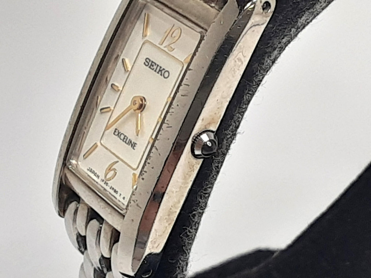 セイコー SEIKO エクセリーヌ レディース 腕時計 1F20-6G60 スクエア 白 ホワイト シルバー SS ブレス アナログ クォーツ QZ ウォッチ EXCELINE 【中古】【送料無料】ht5336