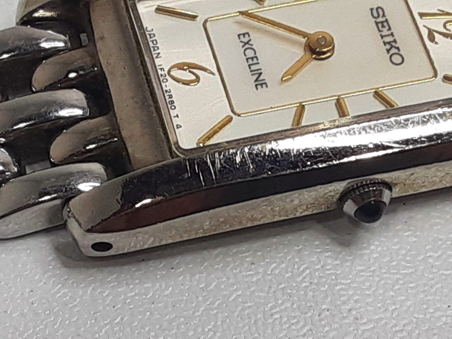 セイコー SEIKO エクセリーヌ レディース 腕時計 1F20-6G60 スクエア 白 ホワイト シルバー SS ブレス アナログ クォーツ QZ ウォッチ EXCELINE 【中古】【送料無料】ht5336