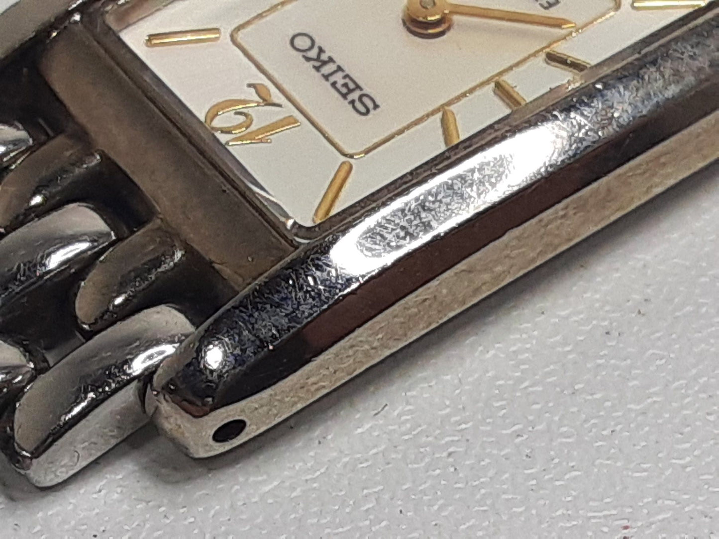 セイコー SEIKO エクセリーヌ レディース 腕時計 1F20-6G60 スクエア 白 ホワイト シルバー SS ブレス アナログ クォーツ QZ ウォッチ EXCELINE 【中古】【送料無料】ht5336