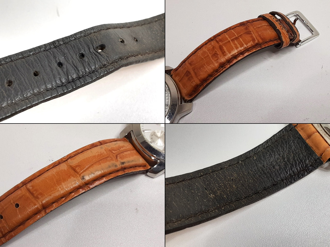 カシオ CASIO メンズ 腕時計 デイデイト トリプル カレンダー MTP-1192 白 茶 ホワイト ブラウン SS レザー ブレス アナログ クォーツ QZ ウォッチ 【中古】【送料無料】 ht5338