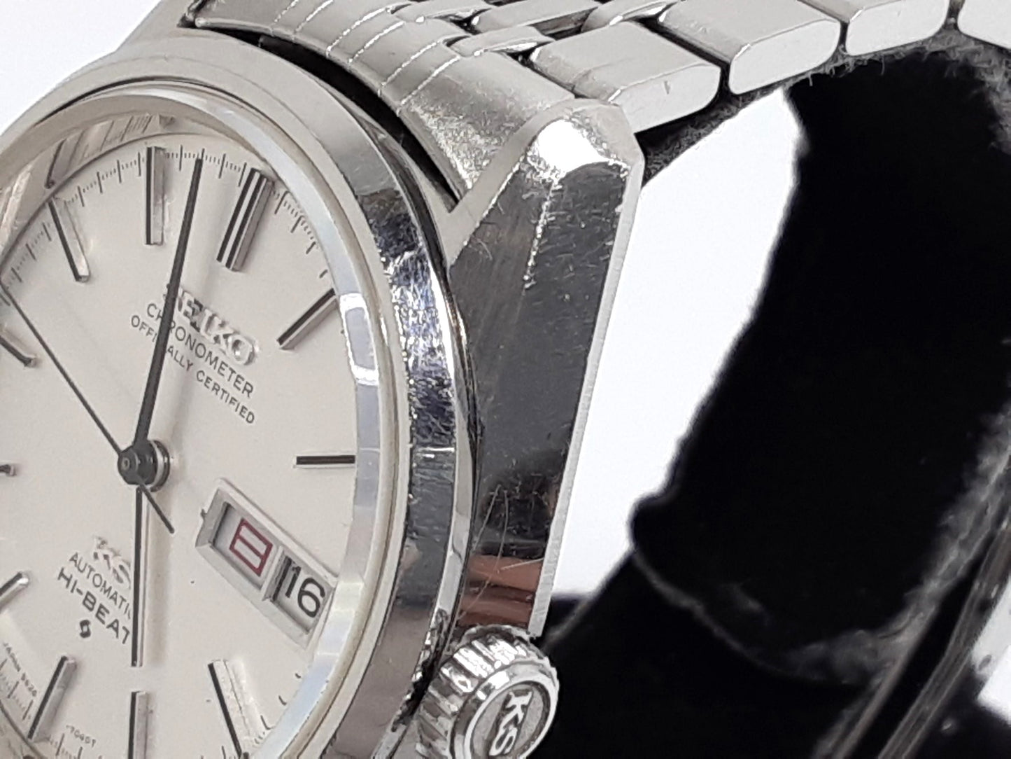 OH済 キング セイコー KING SEIKO 56KS ハイビート クロノメーター 自動巻き メンズ 腕時計 デイデイト 5626-7040 シルバー SS ブレス アナログ オートマ AT ウォッチ アンティーク ヴィンテージ HI-BEAT ワンピースケース  【中古】【送料無料】 ht5340