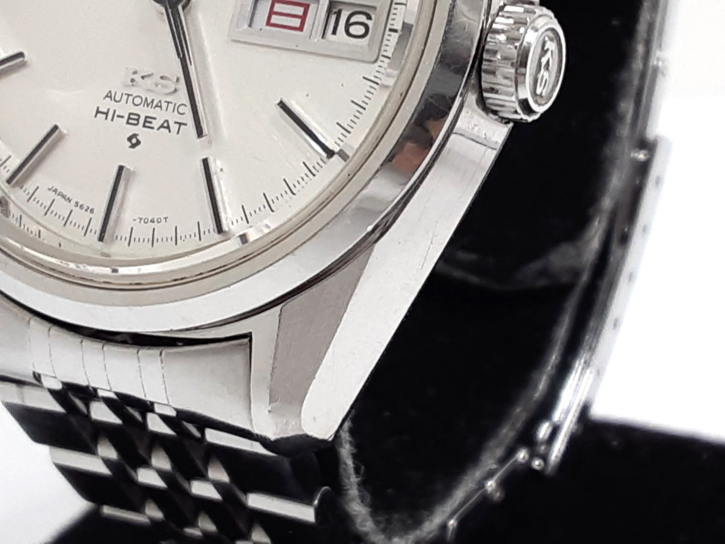 OH済 キング セイコー KING SEIKO 56KS ハイビート クロノメーター 自動巻き メンズ 腕時計 デイデイト 5626-7040 シルバー SS ブレス アナログ オートマ AT ウォッチ アンティーク ヴィンテージ HI-BEAT ワンピースケース  【中古】【送料無料】 ht5340