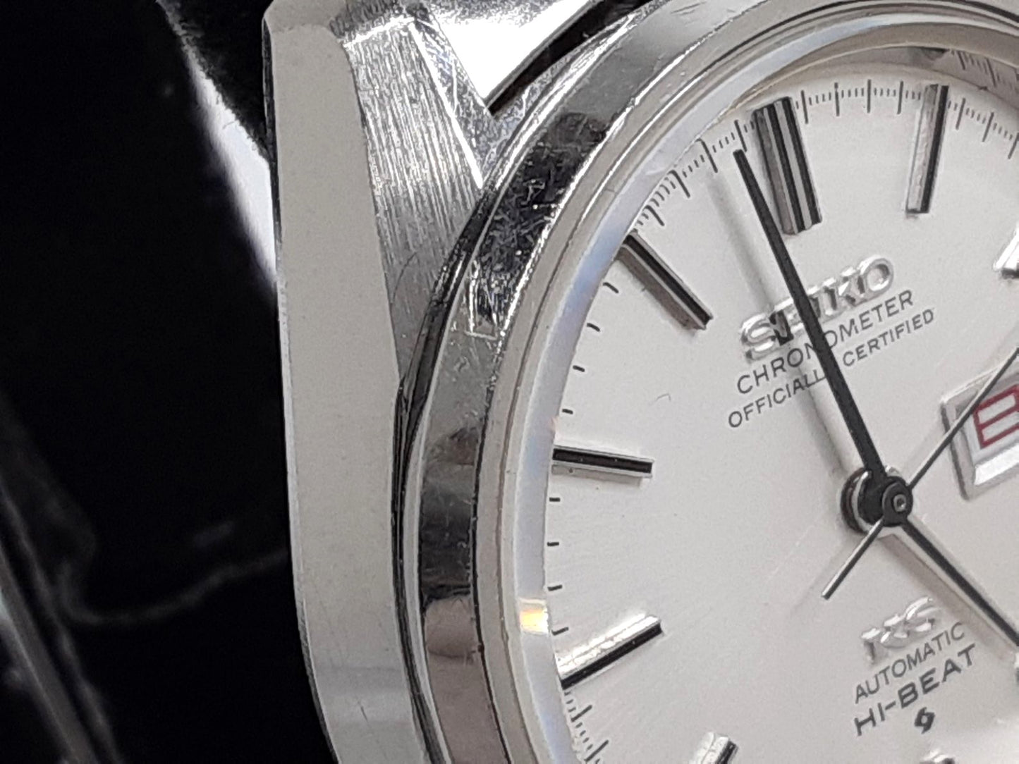 OH済 キング セイコー KING SEIKO 56KS ハイビート クロノメーター 自動巻き メンズ 腕時計 デイデイト 5626-7040 シルバー SS ブレス アナログ オートマ AT ウォッチ アンティーク ヴィンテージ HI-BEAT ワンピースケース  【中古】【送料無料】 ht5340