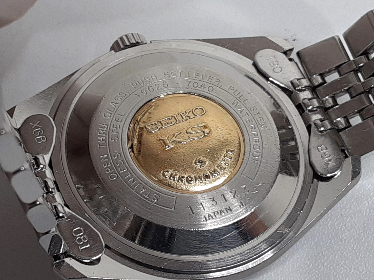 OH済 キング セイコー KING SEIKO 56KS ハイビート クロノメーター 自動巻き メンズ 腕時計 デイデイト 5626-7040 シルバー SS ブレス アナログ オートマ AT ウォッチ アンティーク ヴィンテージ HI-BEAT ワンピースケース  【中古】【送料無料】 ht5340