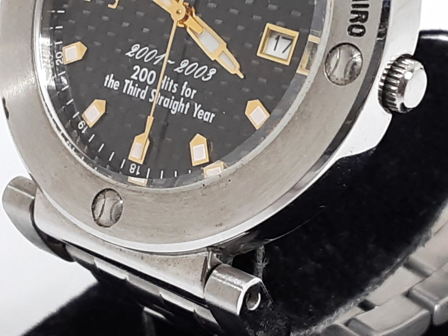 シチズン CITIZEN CBM MLB シアトルマリナーズ イチロー 200安打 記念 ウォッチ メンズ 腕時計 デイト 黒 ブラック シルバー SS ブレス アナログ クォーツ QZ SEATTLE MARINERS ICHIRO 51 【中古】【送料無料】 ht5347