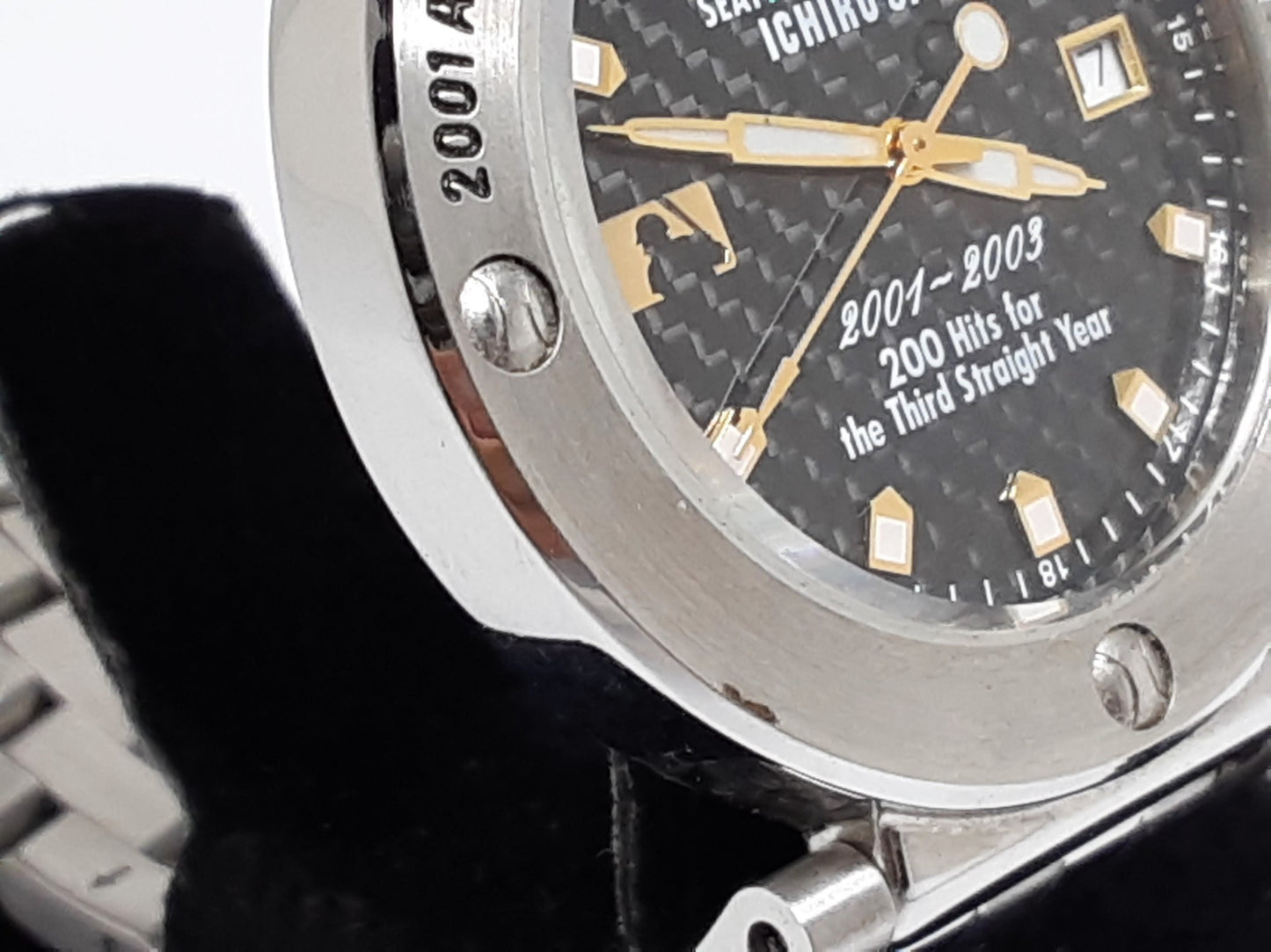 シチズン CITIZEN CBM MLB シアトルマリナーズ イチロー 200安打 記念 ウォッチ メンズ 腕時計 デイト 黒 ブラック シルバー SS ブレス アナログ クォーツ QZ SEATTLE MARINERS ICHIRO 51 【中古】【送料無料】 ht5347